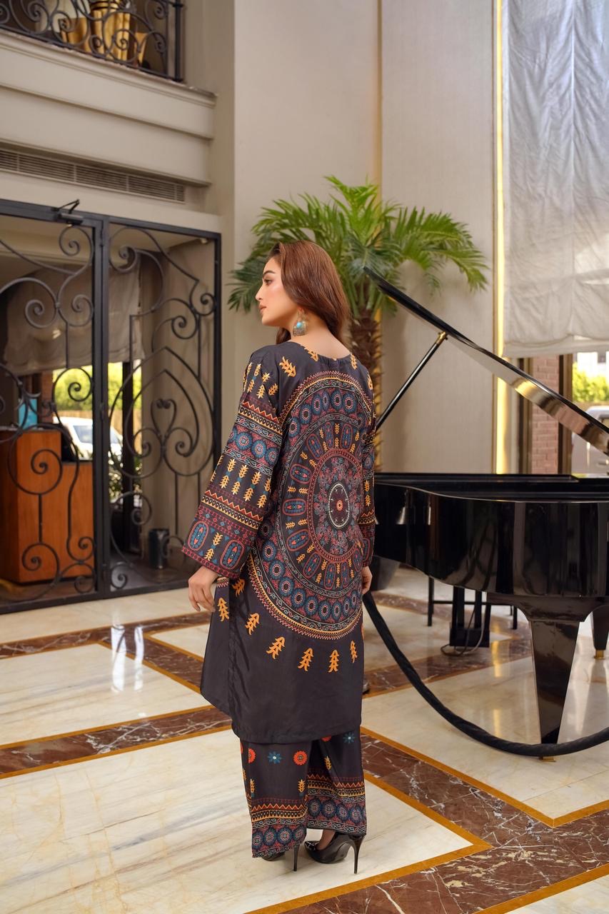Khaddi Black (Stitched 2 Pcs)