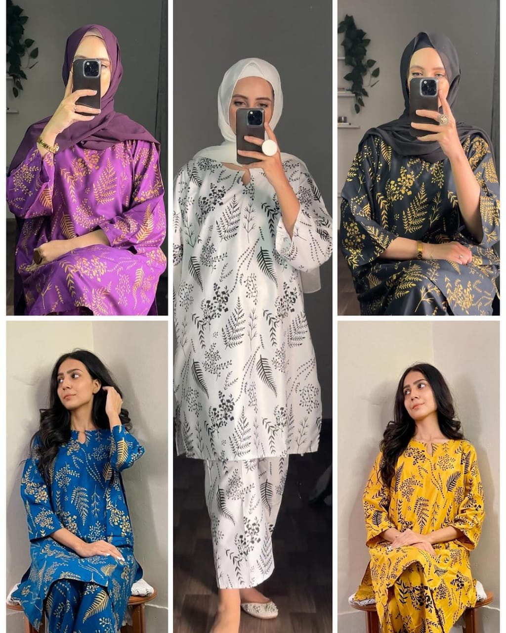 Floral Leaf (Stitched 2 Pcs)