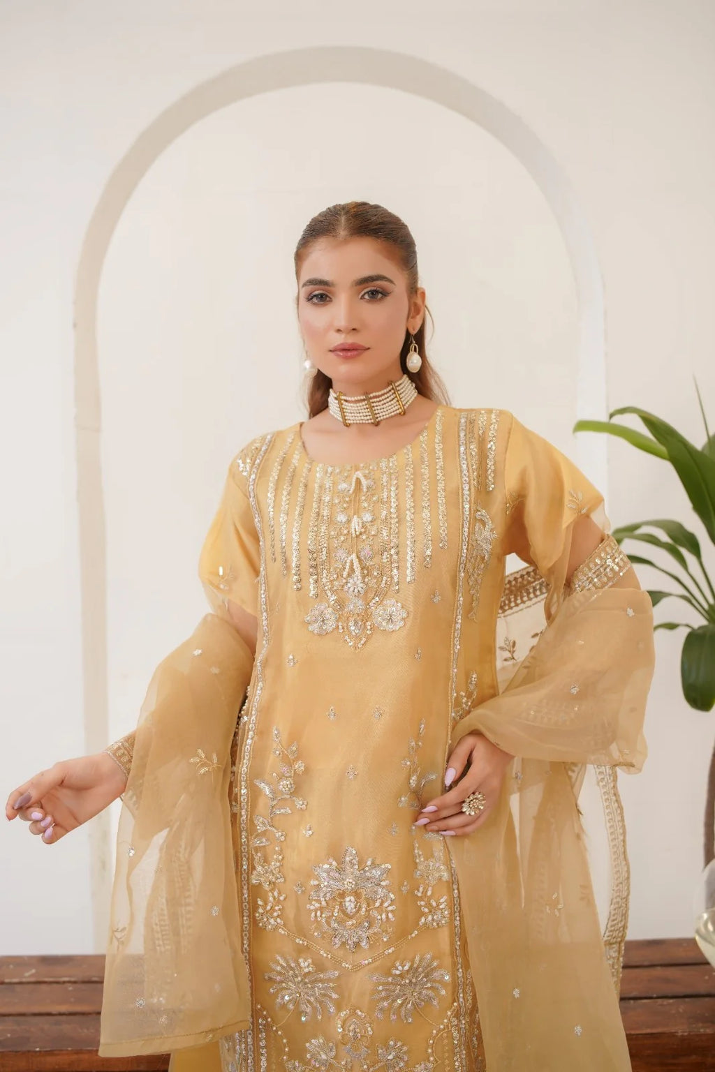 Areej Beige (Stitched 3 Pcs)