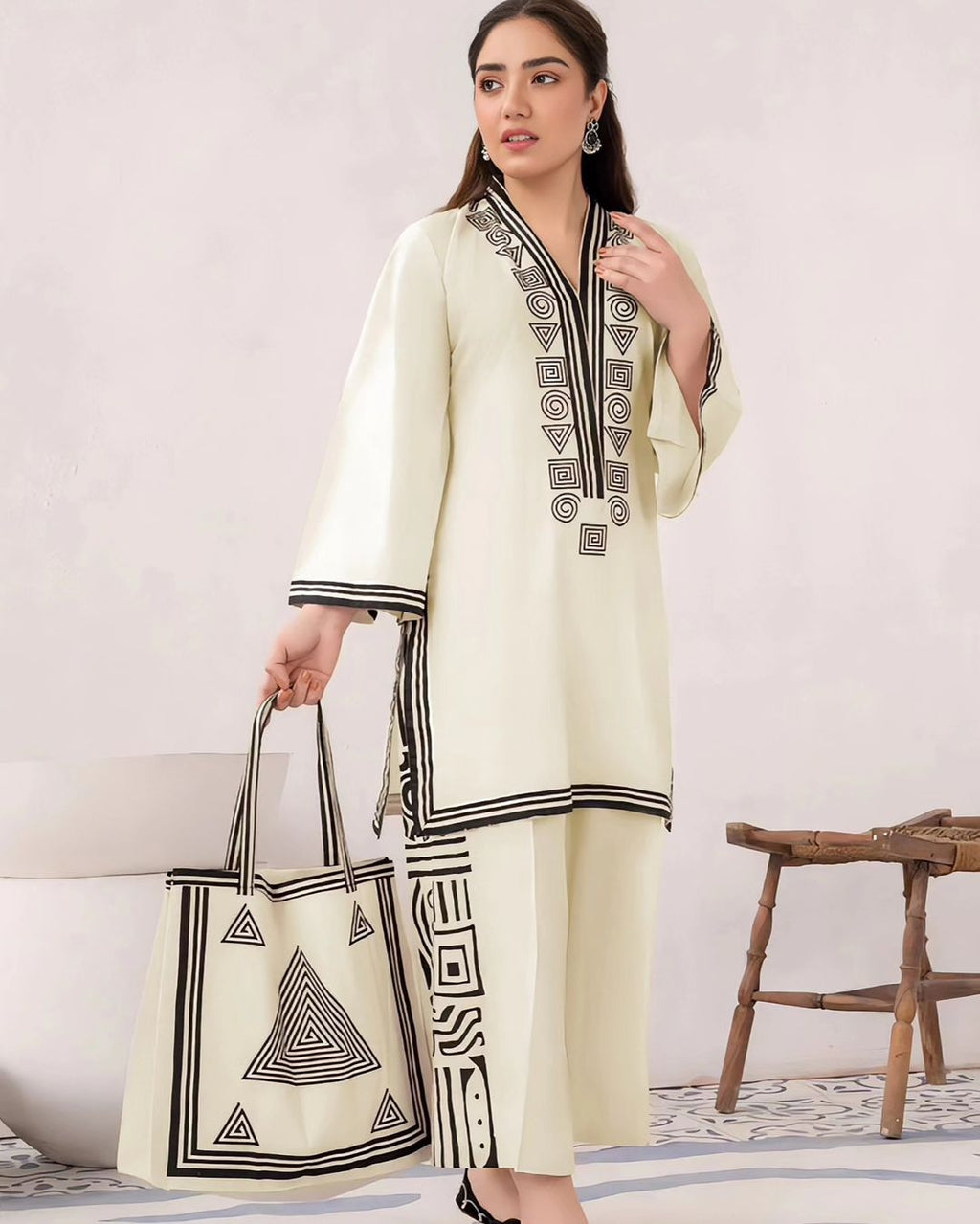 Tote Easy Breezy + Bag - (Stitched 3 Pcs)
